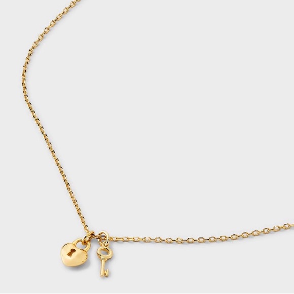 A New Day 14K Gold Dipped Heart Lock & Key Pendant Necklace - Picture 4 of 4